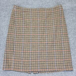 J.Crew Wool Blend Houndstooth Mini Skirt Womens Size 14